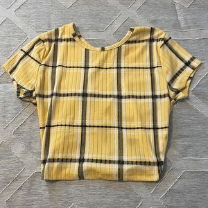 yellow plaid crop top